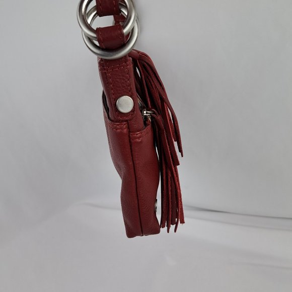 Hadaki Katy's Xbody Deep Red Leather Crossbody Bag - Picture 7 of 16